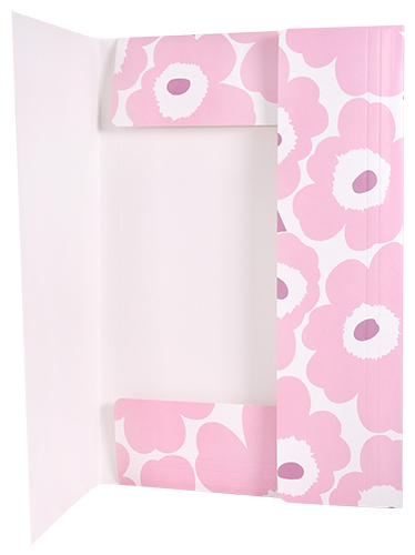 Kulmalukkokansio Marimekko Unikko vaaleanpunainen