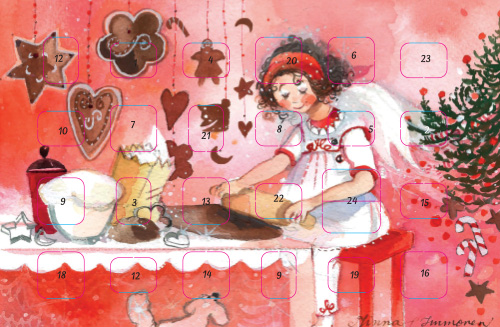 Joulukorttikalenteri Minna Immonen A6