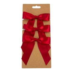 Satiinirusetti joulu 3kpl punainen KP22