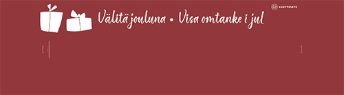 Päätyopaste Hyvää joulua God jul puna-valkoinen 116 cm