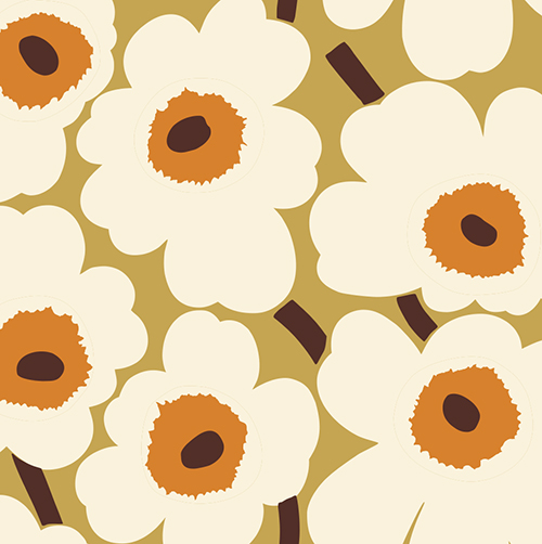 Pakettikortti Marimekko Unikko beige-oranssi