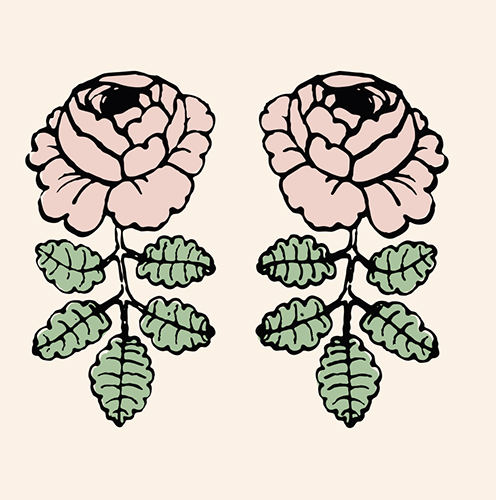 Pakettikortti  Marimekko Vihkiruusu v-pun-beige