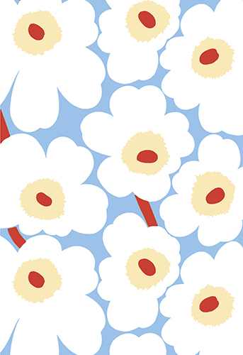 2-os Marimekko Unikko valk-taivaansininen-pun