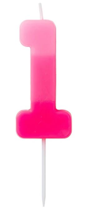 Number candle 1 pink