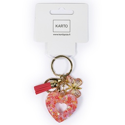 [3560909] Avaimenperä sydän ja perhonen vaaleanpunainen