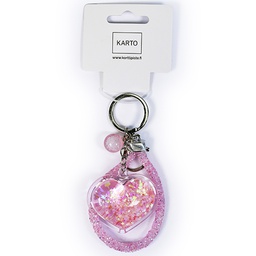 [3560918] Avaimenperä sydän ja lenkki vaaleanpunainen
