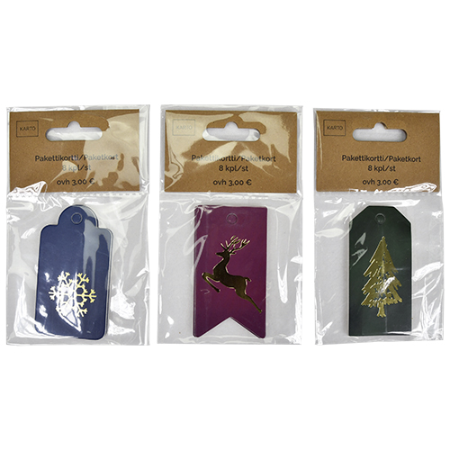 Pakettikortti joulu 8 kpl luxus lajitelma