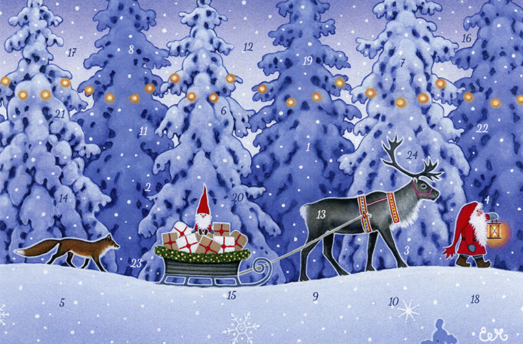 Joulukorttikalenteri A6 Melhuish