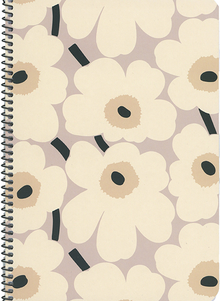 Kierrevihko A5/40L Marimekko Unikko harmaamusta