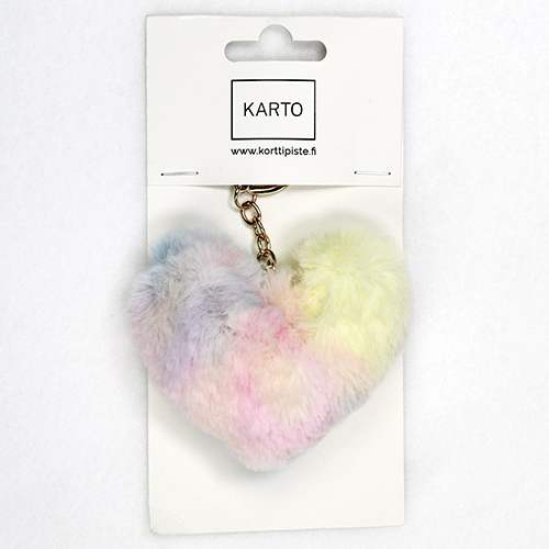 Avaimenperä sydän raita pastelli