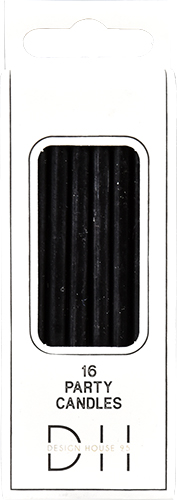 Kakkukynttilä musta 16 kpl