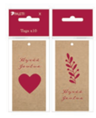 Pakettikortti joulu 8 kpl kraft punainen lajitelma