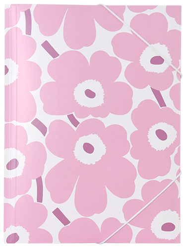 Kulmalukkokansio Marimekko Unikko vaaleanpunainen