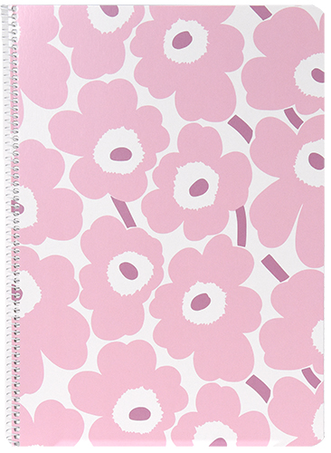 Kierrevihko A4/40L Marimekko Unikko vaaleanpunainen