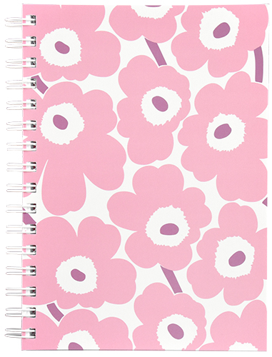 Muistikirja A5 kierre Marimekko Mini unikko vaaleanpunainen