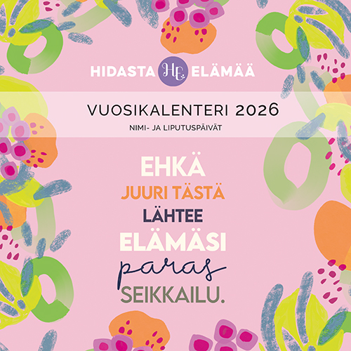 Seinäkalenteri 2026 Hidasta elämää 22x22 cm