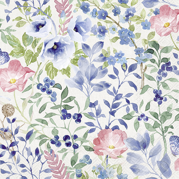 INDIGO FLOWERS light grey 33 cm