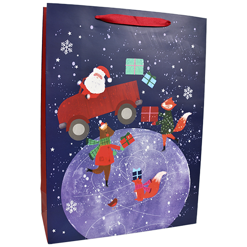 Joulukassi XL/F joulupukki ja eläimet kuussa