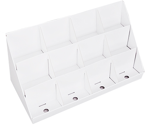 Pöytädisplay 12-lok valkoinen