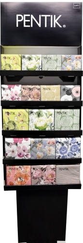 Lattiadisplay servetit musta lev. 53cm