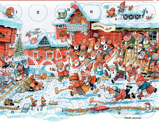 Joulukalenteri Mauri Kunnas A4