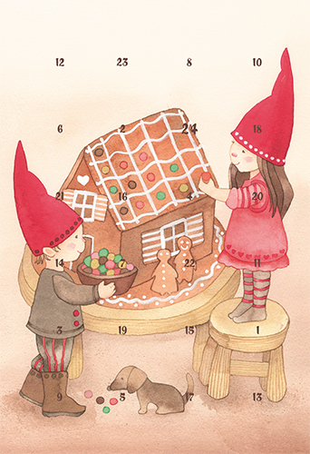 Joulukorttikalenteri Sini Ezer A6