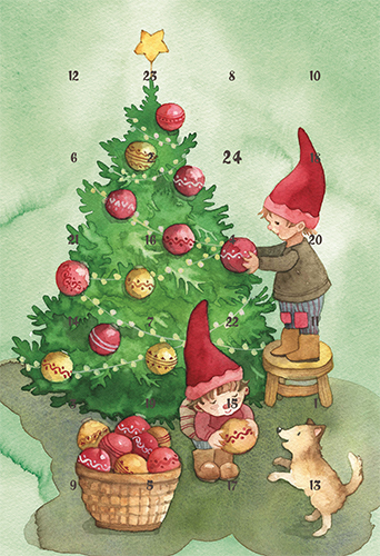 Joulukorttikalenteri Sini Ezer A6