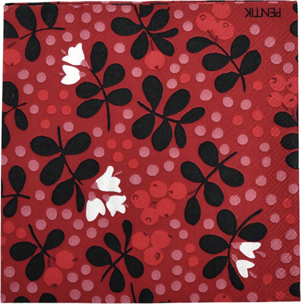 Servetti 25cm Pentik Puolukka punainen