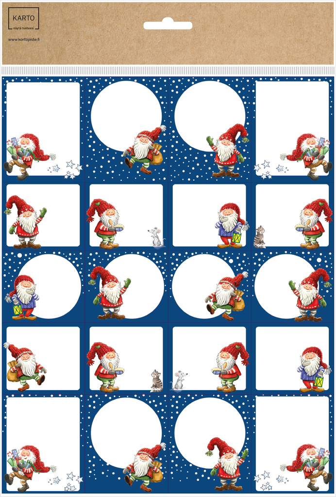 Pakettitarra joulu 2 arkkia tontut 40kpl