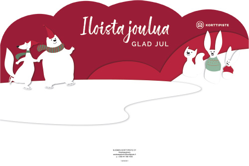 Opaste Iloista joulua puna-vihreä 54 cm FI-SE