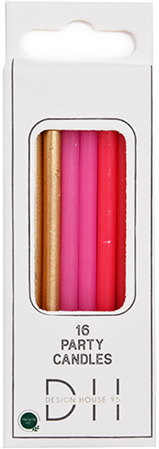 Cake candle pink/gold 16pcs