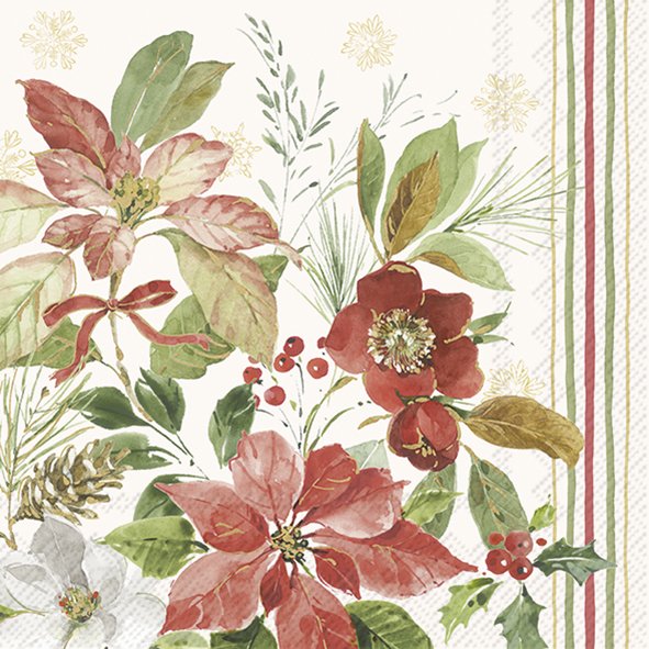 POINSETTIA BOUGUET cream 33 cm