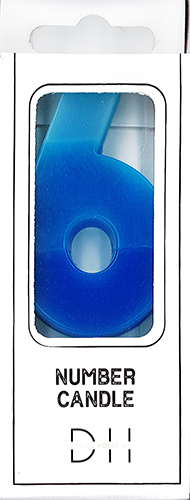 Number candle 6 blue