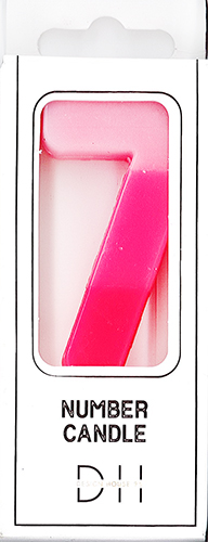 Numerokynttilä 7 pinkki