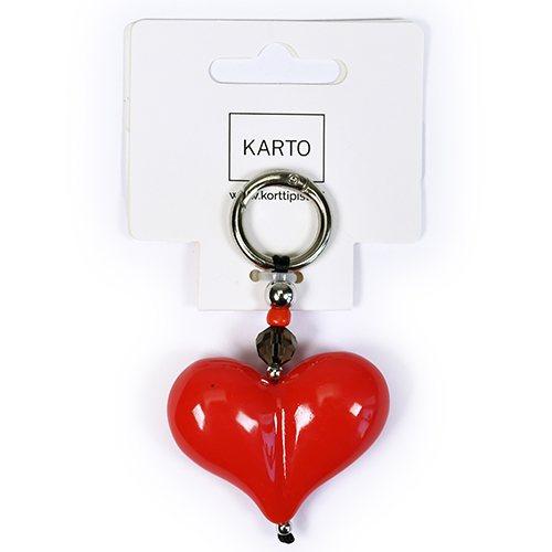 Avaimenperä sydän punainen