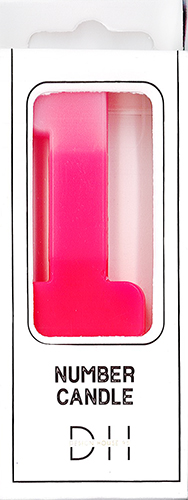 Number candle 1 pink