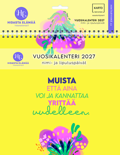 Seinäkalenteri 2027 Hidasta elämää 22x22 cm