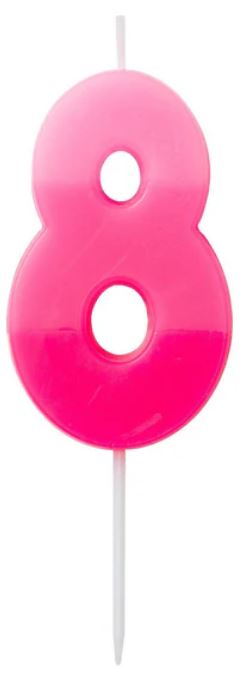 Number candle 8 pink