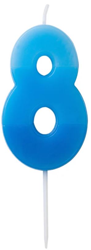 Numerokynttilä 8 sininen