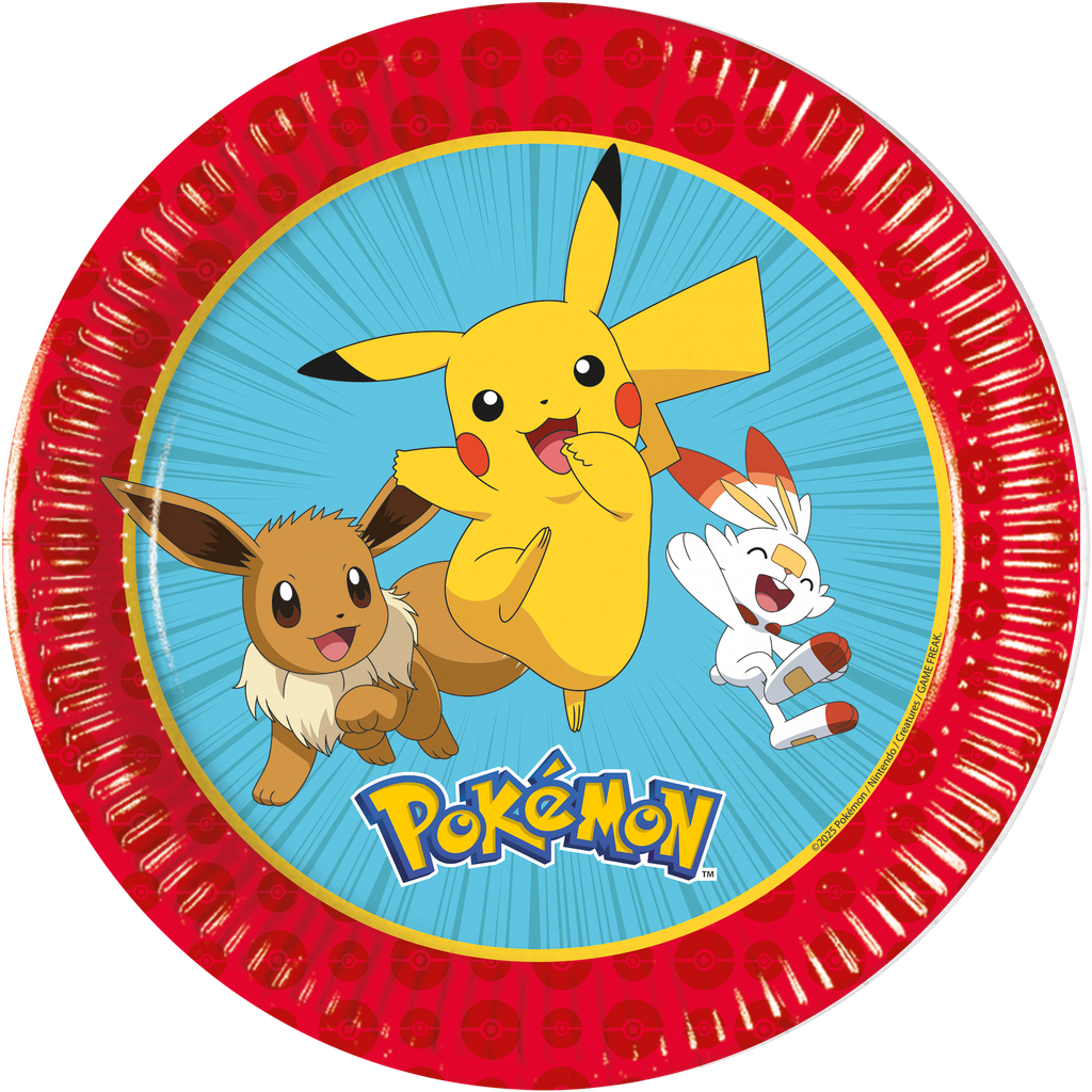 Lautanen 20cm Pokemon 8 kpl