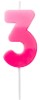 Numerokynttilä 3 pinkki