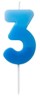 Numerokynttilä 3 sininen