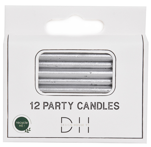 Kakkukynttilä hopea 12 kpl