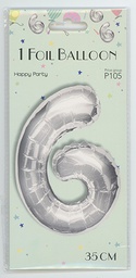 [00336923643009] Ilmapallo foili numero 6 1 kpl
