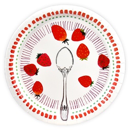 [55721] Lautanen 22cm mansikka 8kpl P109