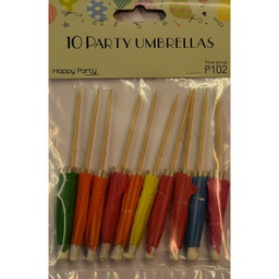 [00336924814009] Party sateenvarjo värisekoitus 10 kpl