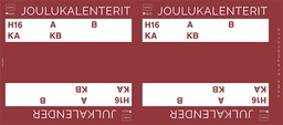[104140] Hyrrähattu joulukalenteri hintaryhmät A B H16 KA KB blanco