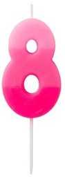 [202422] Numerokynttilä 8 pinkki