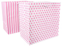 [61364] Lahjakassi XL pinkki laj. Pallo ja Raita