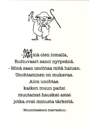 [4760538] 1-os Muumikortti tekstillä